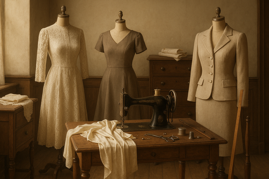 Classical vintage women's tailoring workshop